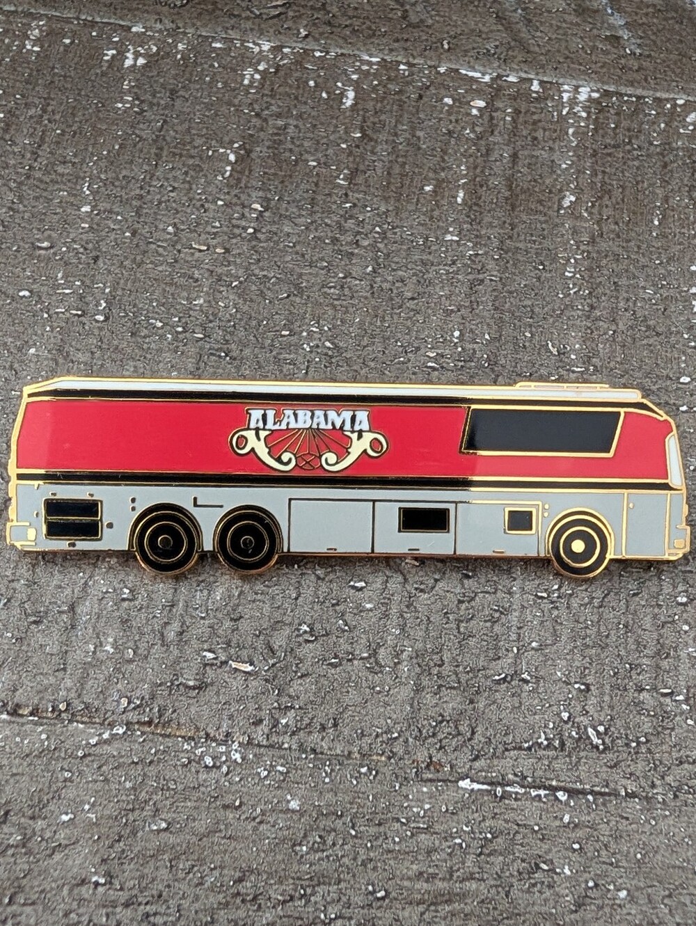 Red Alabama Tour Bus Enamel Pin